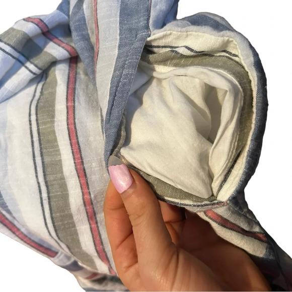 abercrombie & fitch blue white red green striped mini dress size XS pockets​ - Picture 5 of 12